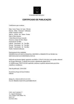 Certificado De Publicação De Livro De Março De 2026