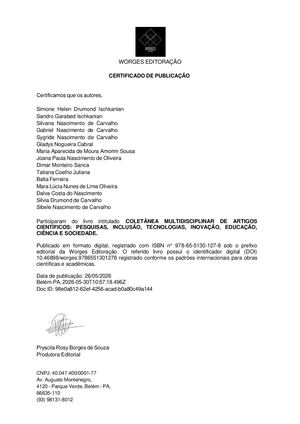 Certificado De Publicação De Livro Maio De 2026