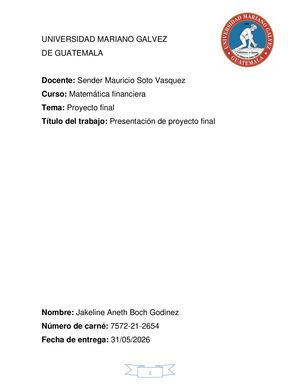 Proyecto Final Matemática Financiera