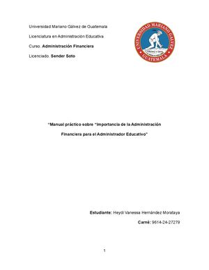 “Manual práctico sobre “Importancia de la Administración  Financiera para el Administrador Educativo”