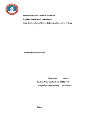 Programa Educativo Gestión