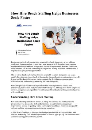 How Hire Bench Staffing Helps Businesses Scale Faster