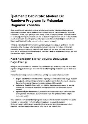 İşletmeniz Cebinizde Modern Bir Randevu Programı ile Mekandan Bağımsız Yönetim