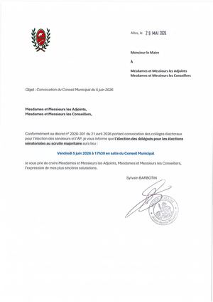 Convocation Du Cm Du 5 Juin 2026 Election Délégués Pour Sénatoriales