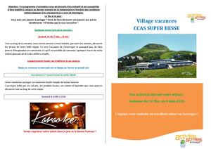 Planning Semaine 31 Mai 6 Juin