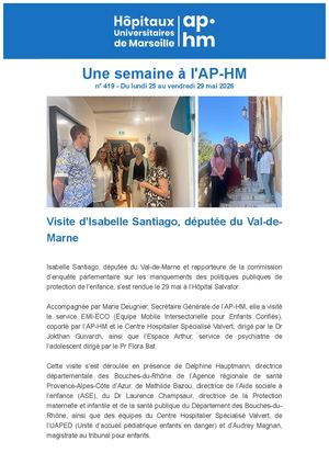 Newsletter Numéro 419 - Une semaine à l'AP-HM - semaine n°22 - 2026