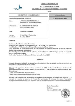 Arrêté 26 233 21 Rue Obert
