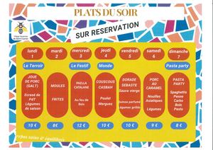 Menu Du 01 Au 07 Juin 2026