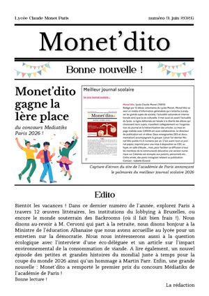 Monet'dito N°9 Juin 2026