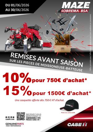 REMISES AVANT SAISON CASE IH