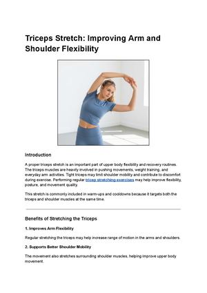 Triceps Stretch Improving Arm And Shoulder Flexibility