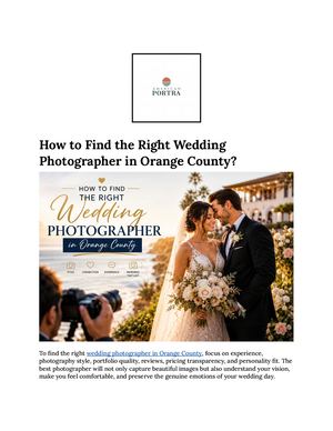How To Find The Right Wedding Photographer In Orange County