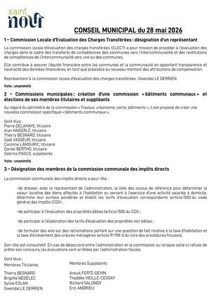 Cm Du 28 Mai 2026 Liste Des Délibérations