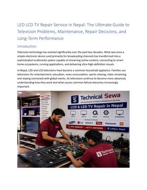 Led Lcd Tv Repair Service In Kathmandu Nepal