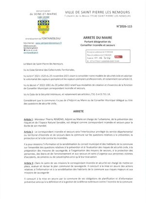 2026 115 Désignation Du Conseiller Incendie Et Secours