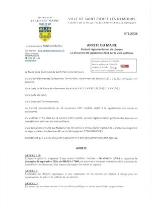 116 26 Règlementation De Courses 6 Septembre 2026