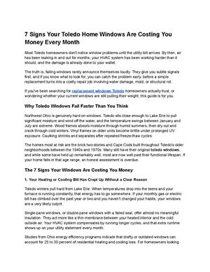 7 Signs Your Toledo Home Windows Are Costing You Money Every Month