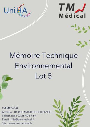 Memoire Technique Environnemental Pdf