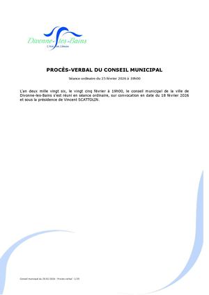 Compte rendu du conseil février 2026