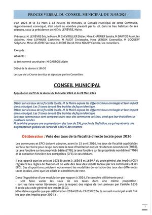 Pv Du Conseil Municipal Du 31 03 26
