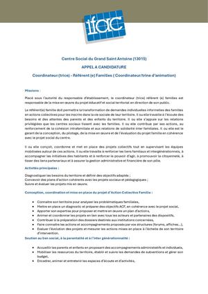 Référent E Famille - CDI - Marseille 15