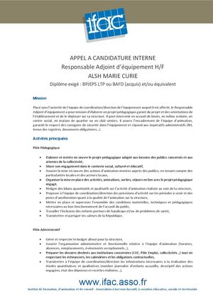 Responsable Adjoint E équipement - CDI - Nimes