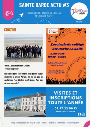 Newsletter Collège Mai 26