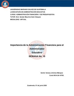 Importancia De La Administración Financiera