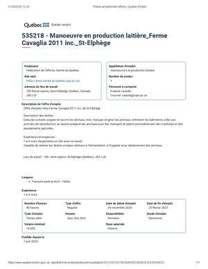 Ferme Cavaglia 2011 Inc De St Elphège 535218