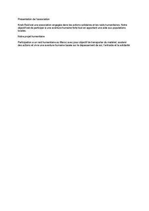 Dossier De Sponsoring
