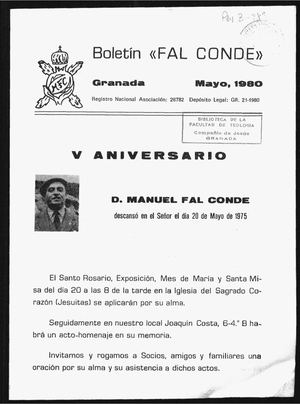 Boletín Fal Conde Mayo 1980