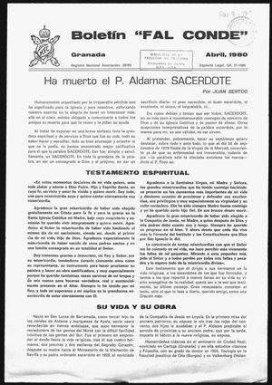 Boletín Fal Conde abril 1980