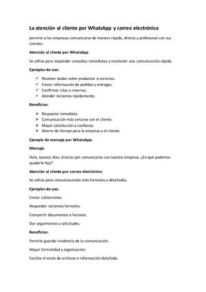 La Atención Al Cliente Por Whats App Y Correo Electrónico Asistencia Administrativa