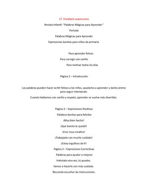 Feedback expressions