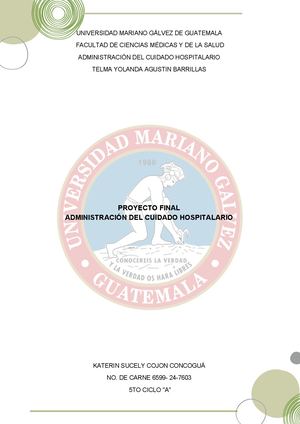 ADMINISTRACIÓN DEL CUIDADO HOSPITALARIO