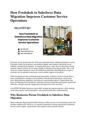 How Freshdesk To Salesforce Data Migration Improves Customer Service Operations