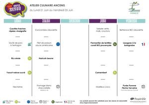 Menus Semaine 23 à 27