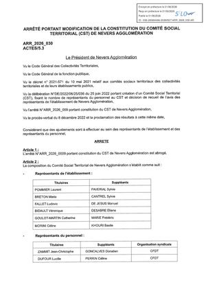 ARR 2026 030 Modification CST