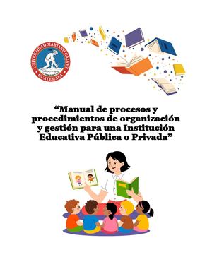 Manual De Procesos Y Procedimientos De Organización En La Gestión De La Empresa Educativa