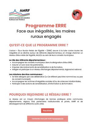 Présentation Programme ERRE AMRF