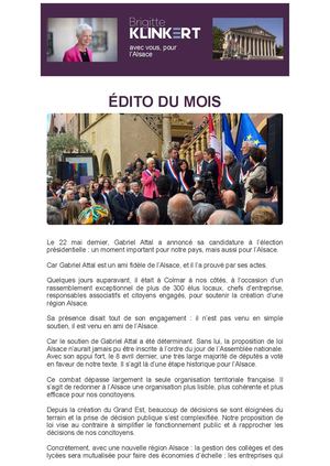 Newsletter du mois de mai