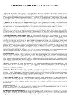 BAL - Conditions générales de vente
