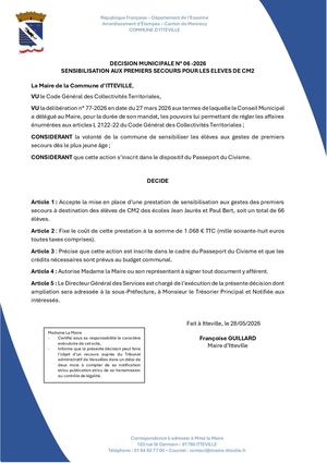 Dm 06 2026 Sensibilisation Aux Premiers Secours Pour Les Eleves De Cm2
