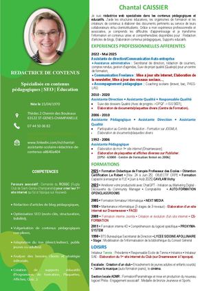 Cv Redactrice De Contenus
