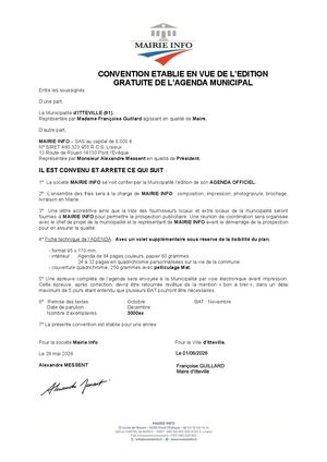 DM 19 2026 - Annexe - Convention Avec Mairie Info Pour édition D’un Agenda Municipal 2027