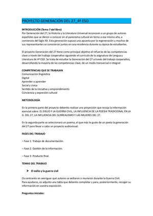 Proyecto La Generación Del 27