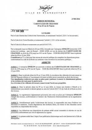 Arrêté n°188-2026