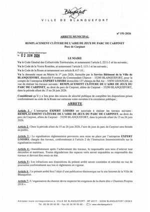 Arrêté n°191-2026
