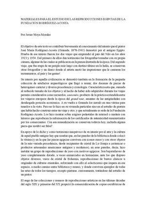 Materiales Para El Estudio De Las Reproducciones Egipcias De La Fundación Rodríguez Acosta