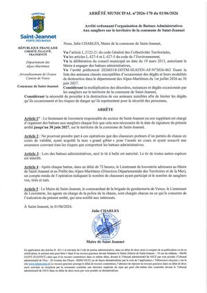 Am N°2026 170 Battues Administratives 2026 2027